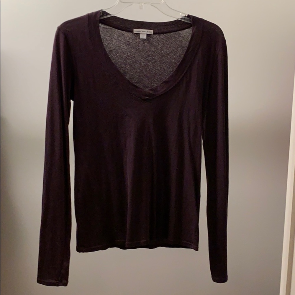 James Perse purple long sleeve shirt